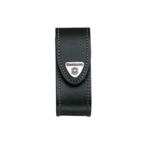 ESTUCHE DE CUERO NEGRO PARA CINTURÓN. TAMAÑO 10x4,1x3,7 CM