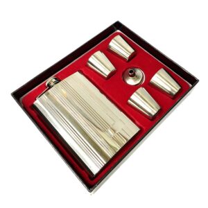 GT SET PETACA METALICA + 4 VASOS PEQUEÑOS