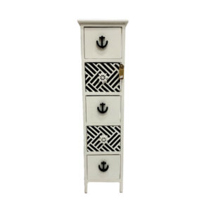 CAJONERA ESTILO VINTAGE BLANCA DETALLES MARINOS