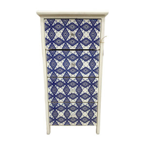 CAJONERA BLANCA CON AZUL MOSAICO
