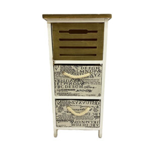 CAJONERA BLANCA CON DETALLES ESTILO VINTAGE