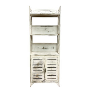 ESTANTE COLOR BLANCO ENVEJECIDO CON PUERTAS