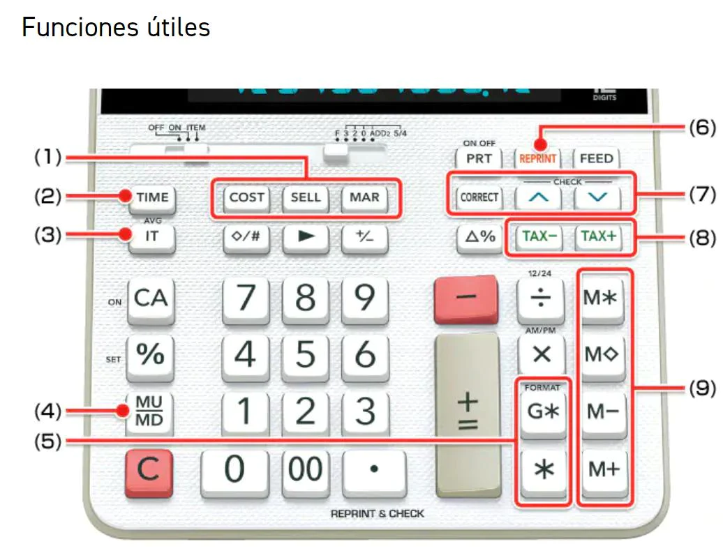 CALCULADORA SUMADORA CASIO CON ROLLO FR2650RC - Imagen 3