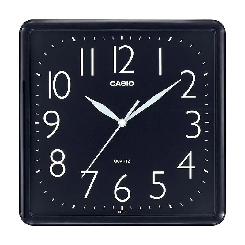 CASIO RELOJ MURAL CUADRADO IQ-06-1DF NEGRO
