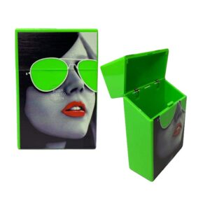 CIGARRERA PLÁSTICA VERDE CON DISEÑO