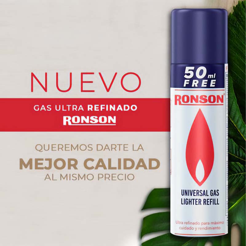 GAS BUTANO RONSON UNIVERSAL 250 ML + 50ML - Imagen 2