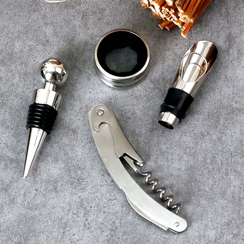 SET DE VINO 5 ACCESORIOS CAJA MADERA - Imagen 6