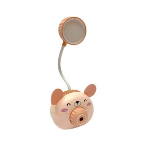 LAMPARA RECARGABLE CAMARA ANIMAL CON SACAPUNTAS Y PORTALAPICES ROSADO