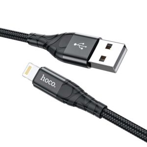HOCO CABLE LIGHTNING IPHONE 3A 2M CARGA Y DATOS REFORZADO