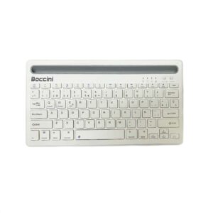 Boccini Teclado Bluetooth inalámbrico con soporte para tablet blanco