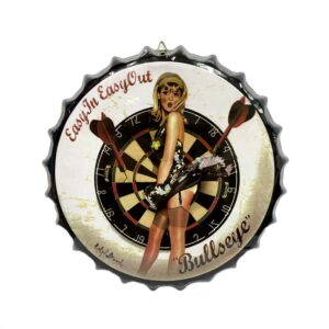 Cuadro Metalico Vintage con Forma de Tapa Diseño Bullseye