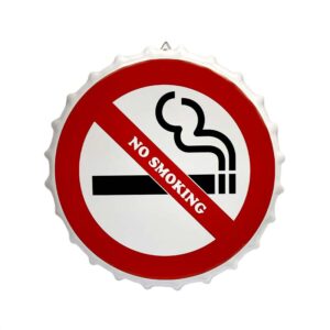 Cuadro Metalico Vintage con Forma de Tapa Diseño No Smoking