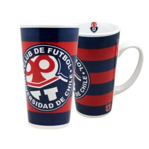 Tazón cónico largo latte Universidad de Chile diseño franjas