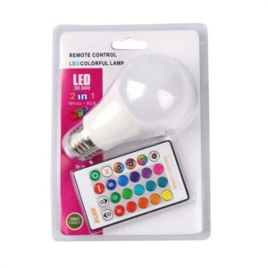 Ampolleta LED de colores 2 en 1 con control remoto Mediana
