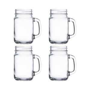Set 4 Vasos Jarras Mason Jar Glasso 450ml Mojito Aperitivos