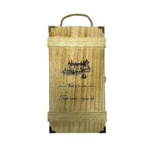 Caja De Madera para 2 Botellas de Vino