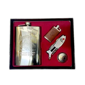 Gt Set Petaca Jim Beam + Encendedor + Navaja + Embudo