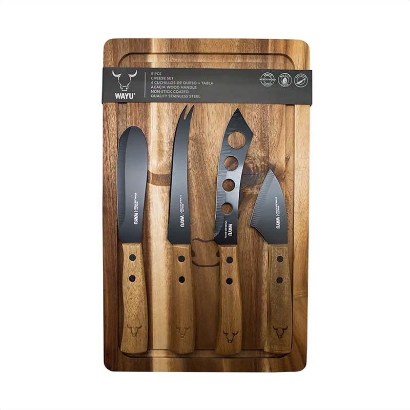 Set Aperitivo Tabla para Quesos + Cuchillos Wayu