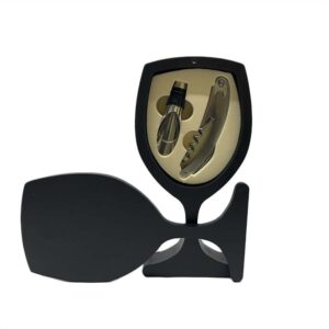 Set para Vino 2 Piezas Caja Madera Copa de Vino