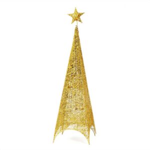 Arbol Navidad Dorado Base 4 pies 2.10 mts con luz