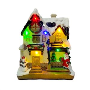 Figura Casa Navidad con Luz y Musica a Pilas Diseño 1