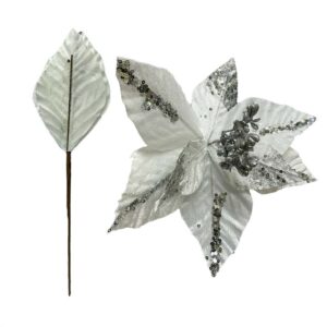 Flor del Inca color Blanco Decoracion de Navidad 30 cm