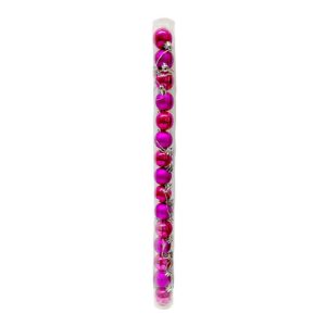 Set 15 Esferas Navideñas Pequeñas Color Fucsia