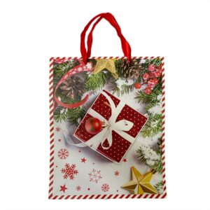 Bolsa de Regalo Navideña con Relieve Regalo 26 x 10 x 32 cm