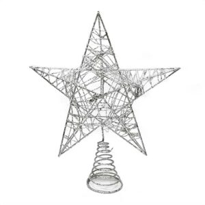 Estrella para Punta de Arbol Navideño Simple Plateada