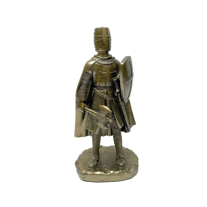 Figura Decorativa Caballero Medieval con Hacha color Bronce