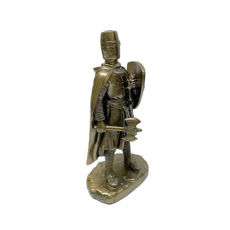 Figura Decorativa Caballero Medieval con Hacha color Bronce - Imagen 2