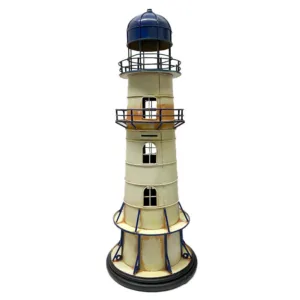 Figura Decorativa Faro con Alcancia Metalico 61.5 cm