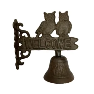 Campana Decorativa Buhos Welcome Hierro DB661