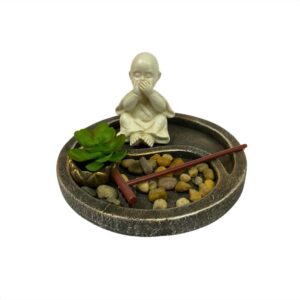 Figura Decorativa Jardin Zen Niño Buda Monje Modelo 2