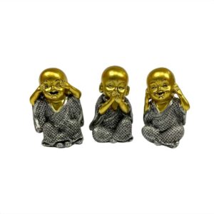 Figura Decorativa Tres Niños Buda Sabios