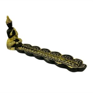 Porta incienso decorativo Buda Negro/Dorado