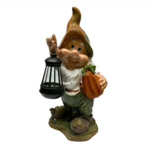 Figura Decorativa con Luz Solar Gnomo de Jardin Diseño L 40 cm Poliresina