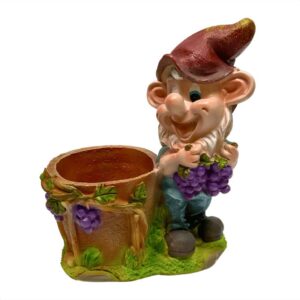 Figura Decorativa con Macetero Gnomo de Jardin Diseño F 30 cm Poliresina