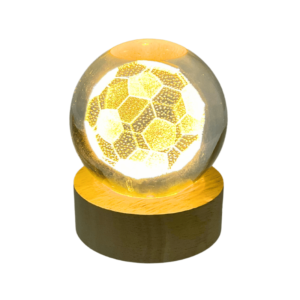 Esfera 3D Decorativa Led USB con Base Balon Futbol 6 cm