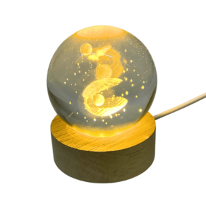 Esfera 3D Decorativa Led USB con Base Concha Marina 6 cm
