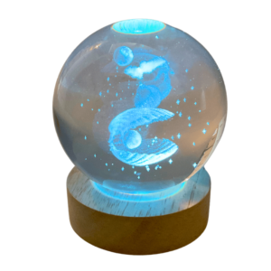 Esfera 3D Decorativa Led USB con Base Concha Marina 8 cm