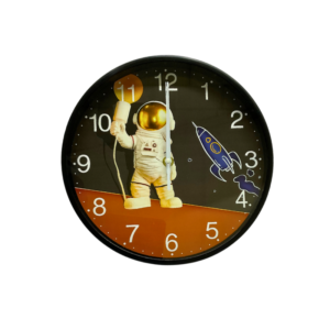Reloj Mural Analogo Negro Astronauta 26 cm