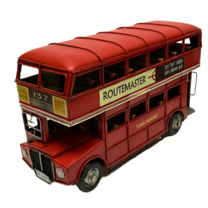 Figura Decorativa Metalica Bus London 2 Pisos 34 x 12.5 x 19.52 cm