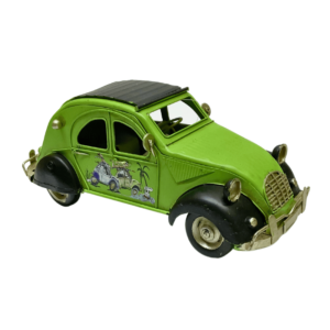 Figura Decorativa Metalica Auto Citroneta Verde 26 x 10 x 11 cm