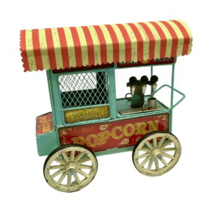 Figura Decorativa Metalica Carro Popcorn 25.5 x 16.5 x 25.5 cm