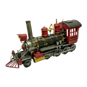 Figura Decorativa Metalica Locomotora Antique Roja 44 x 14.5 x 22.5 cm